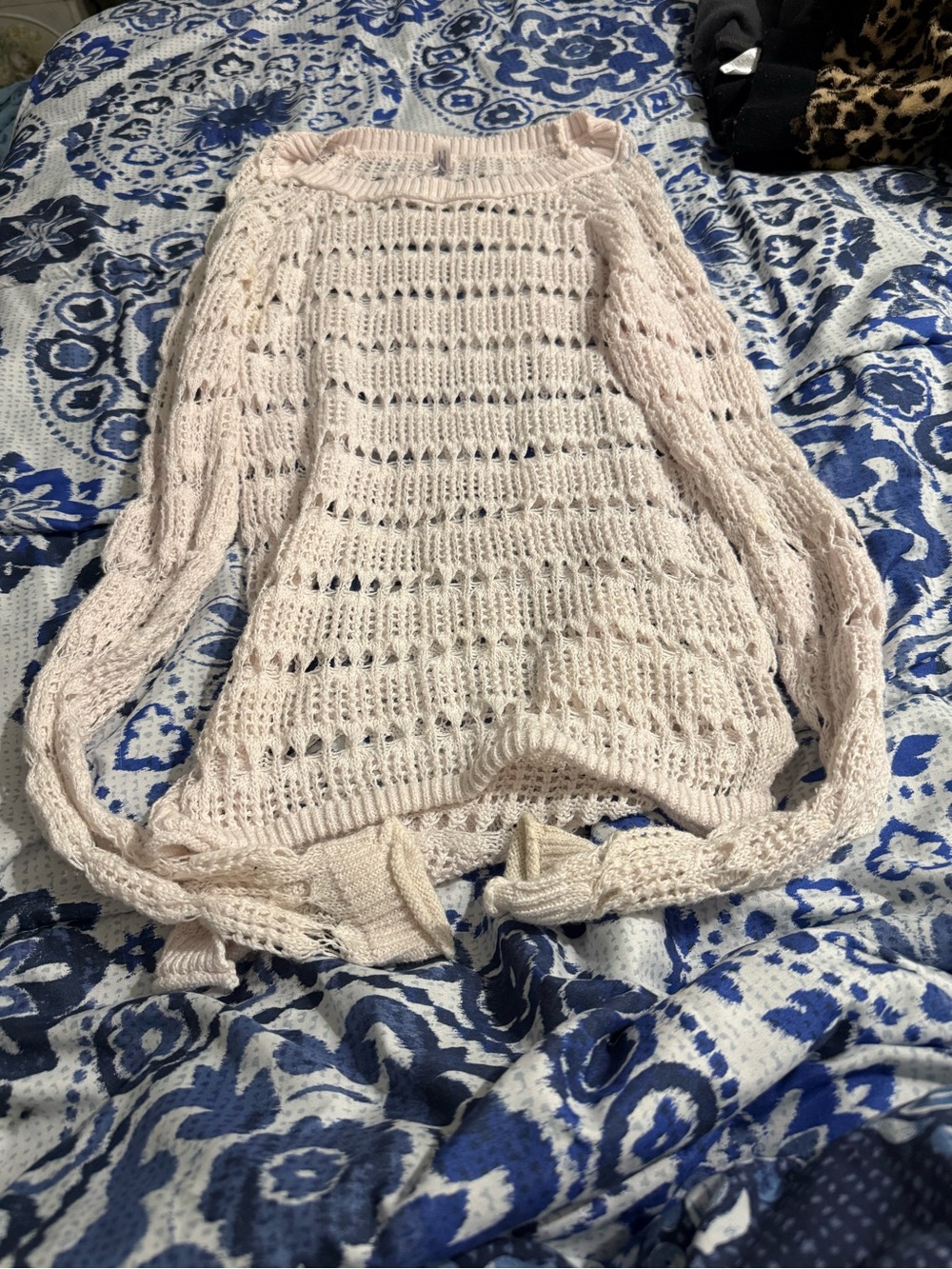 White Open-Knit Women’s Sweater